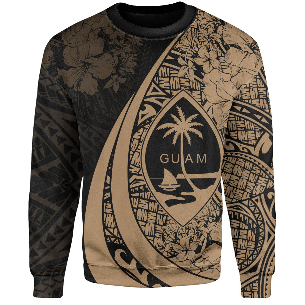 Guam Sweatshirt Custom Hibiscus Flower Symbols Style