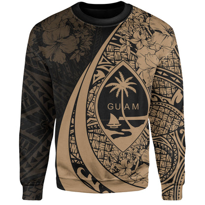 Guam Sweatshirt Custom Hibiscus Flower Symbols Style