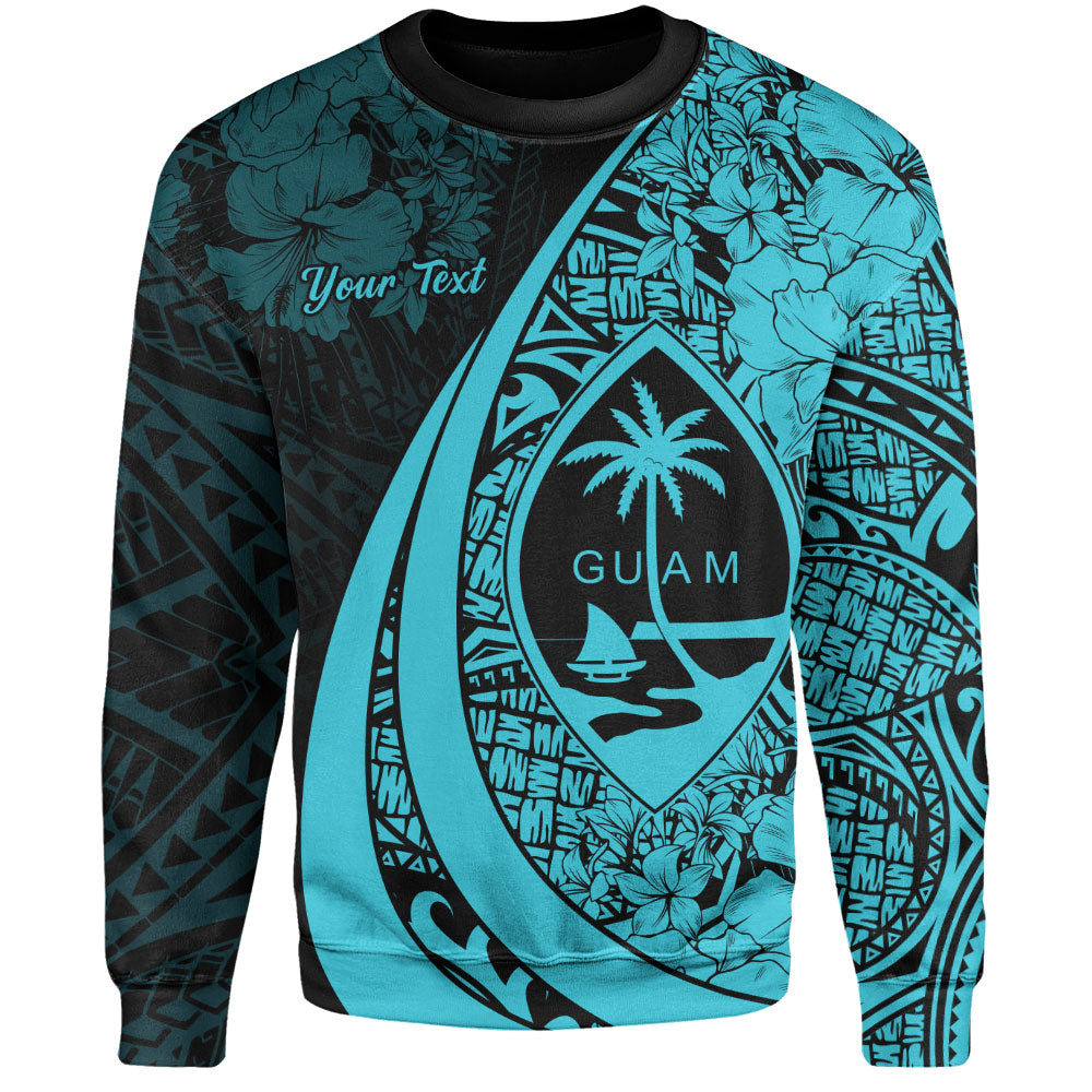 Guam Sweatshirt Custom Hibiscus Flower Symbols Style