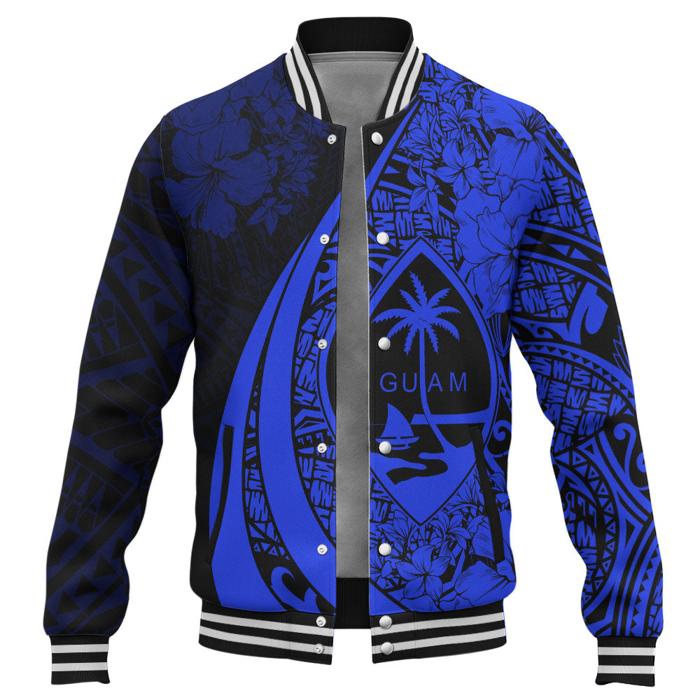 Guam Baseball Jacket Custom Hibiscus Flower Symbols Style