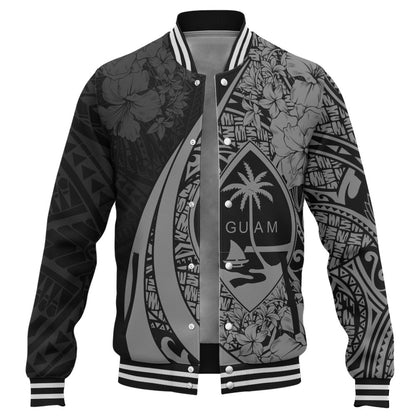 Guam Baseball Jacket Custom Hibiscus Flower Symbols Style
