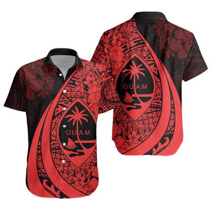Guam Short Sleeve Shirt Custom Hibiscus Flower Symbols Style