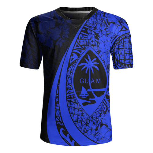 Guam Rugby Jersey Custom Hibiscus Flower Symbols Style