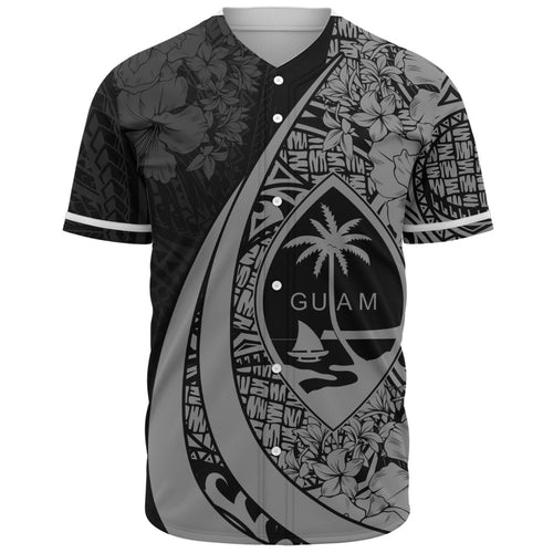 Guam Baseball Shirt Custom Hibiscus Flower Symbols Style