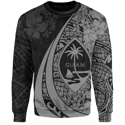 Guam Sweatshirt Custom Hibiscus Flower Symbols Style