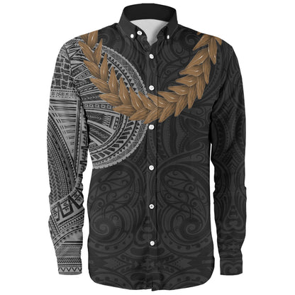 Samoa Long Sleeve Shirt Tattoo Roman Reigns With Ula Fala Style Brown