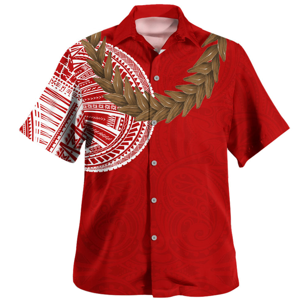 Samoa Hawaiian Shirt Tattoo Roman Reigns With Ula Fala Style Brown