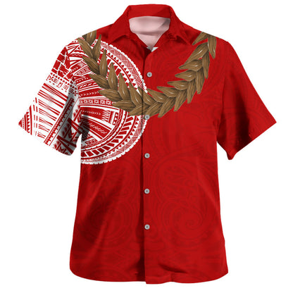 Samoa Hawaiian Shirt Tattoo Roman Reigns With Ula Fala Style Brown
