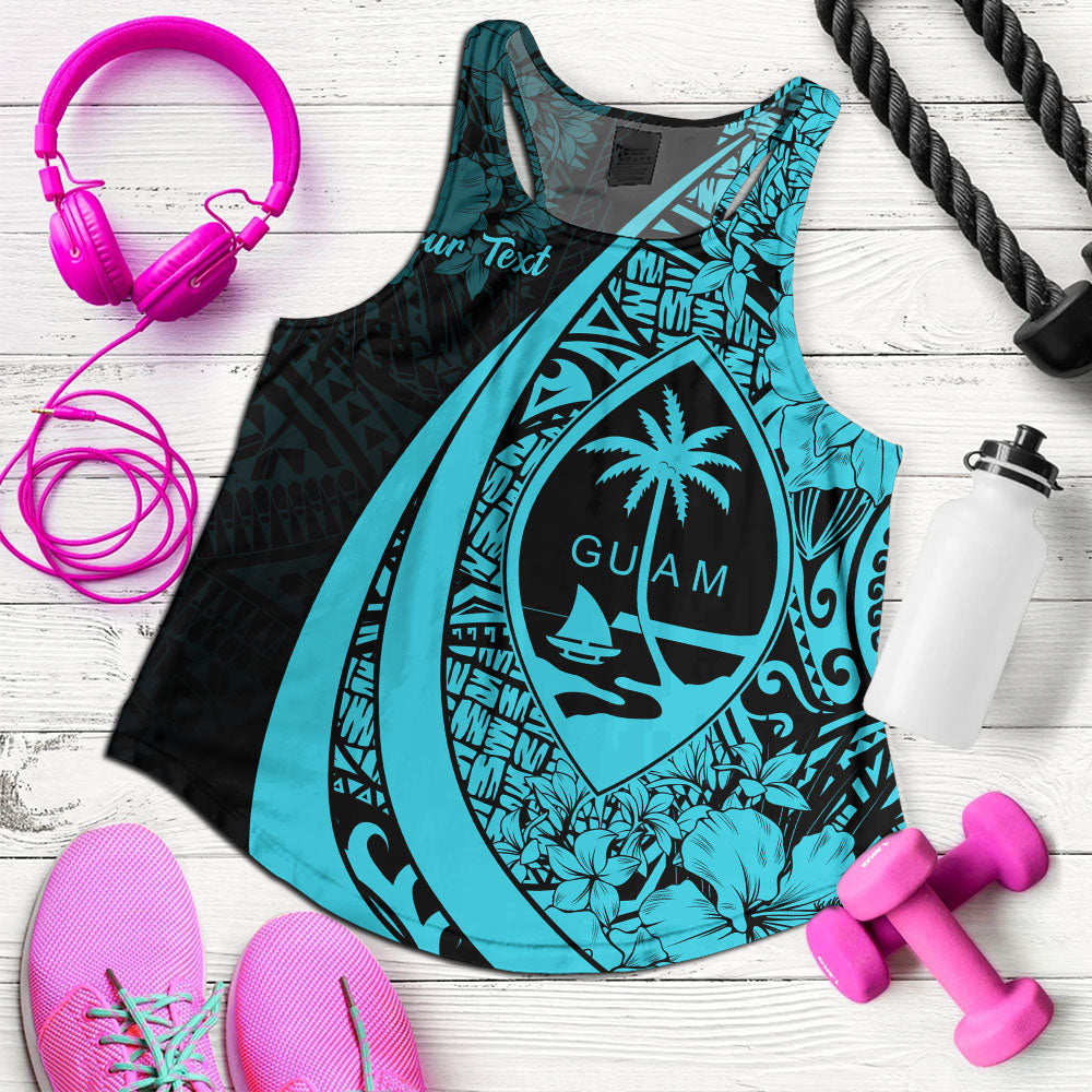 Guam Women Tank Custom Hibiscus Flower Symbols Style