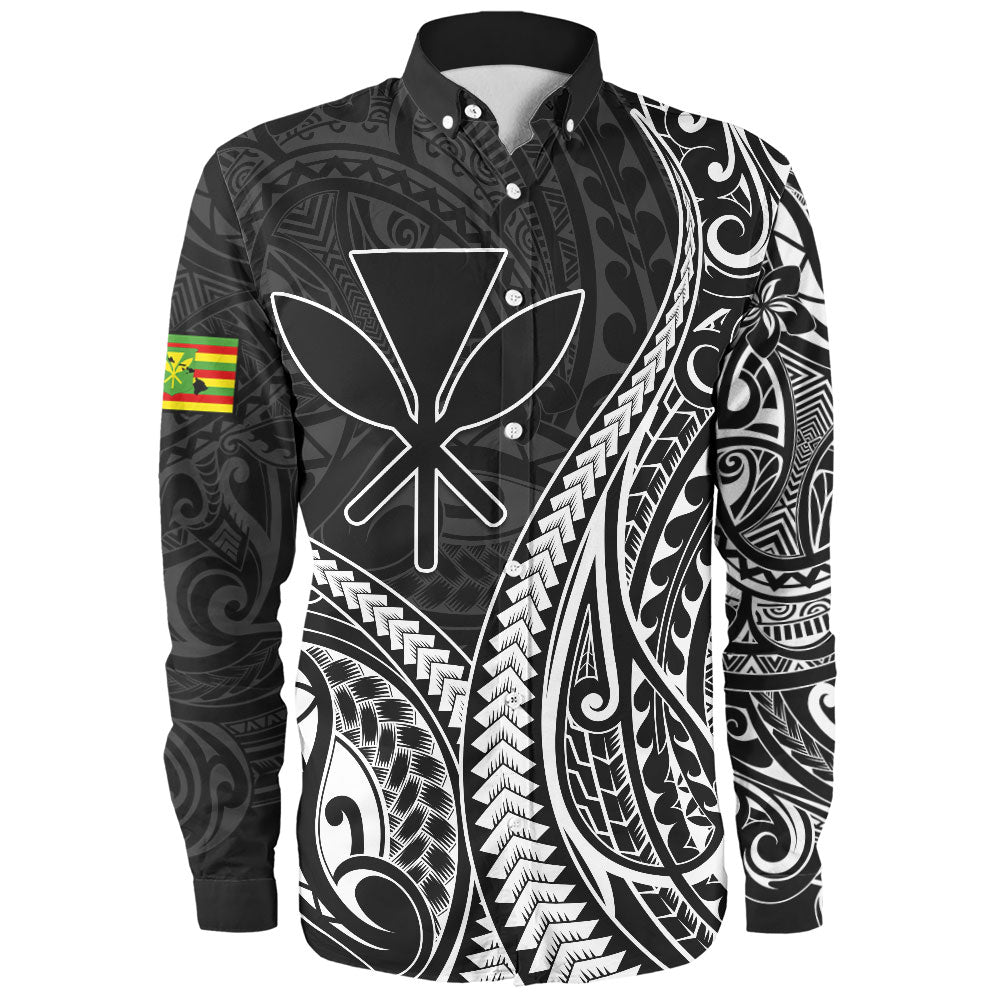 Hawaii Long Sleeve Shirt Polynesian Tribal Tattoo Island Spirit Style
