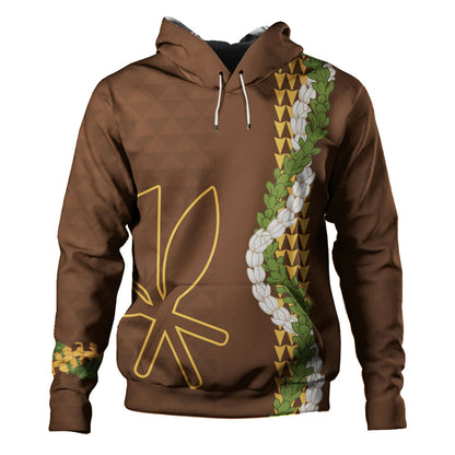 Hawaii Hoodie Kanaka Maoli Puakenikeni Maile Flower Lei