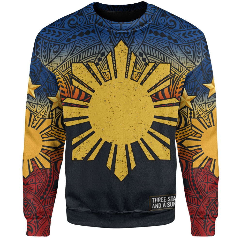 Philippines Filipinos Sweatshirt Philippine Pride Three Stars and A Sun