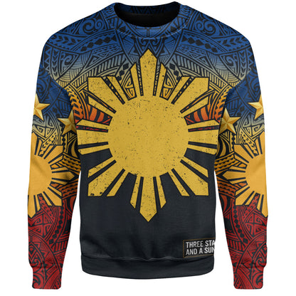 Philippines Filipinos Sweatshirt Philippine Pride Three Stars and A Sun