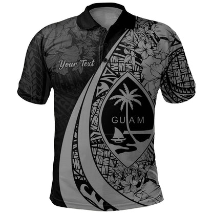 Guam Polo Shirt Custom Hibiscus Flower Symbols Style
