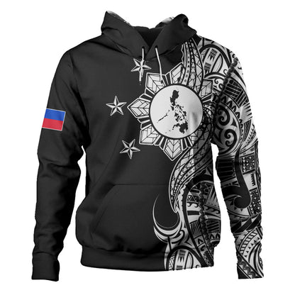 Philippines Filipinos Hoodie Flag Sun Map Tribal Fusion Style