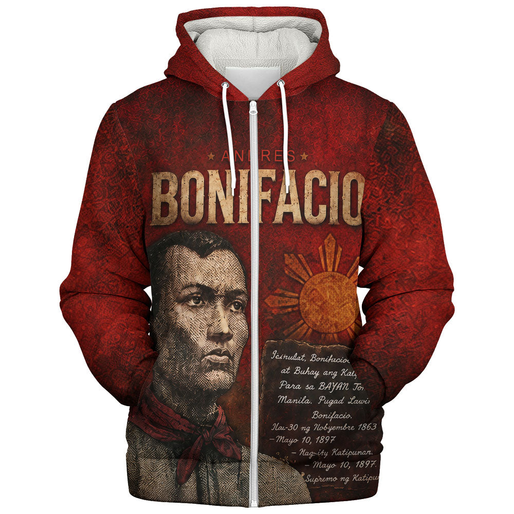 Philippines Filipinos Sherpa Hoodie Andres Bonifacio Philippine Hero