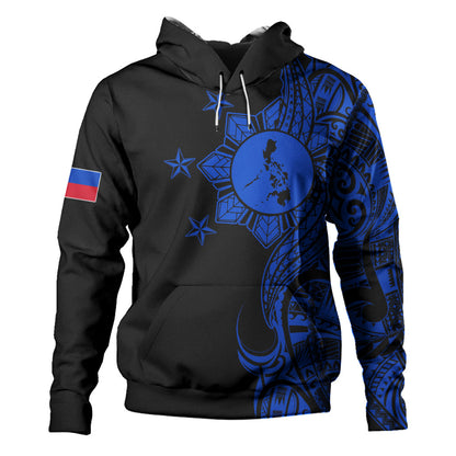 Philippines Filipinos Hoodie Flag Sun Map Tribal Fusion Style