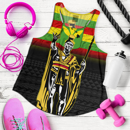 Hawaii Women Tank King Kamehameha Flag Kanaka Maoli Tribal Tattoo