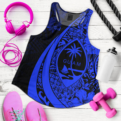 Guam Women Tank Custom Hibiscus Flower Symbols Style