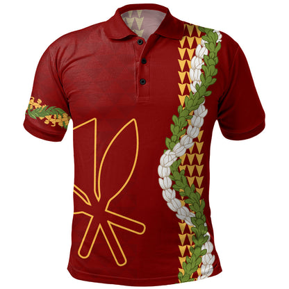 Hawaii Polo Shirt Kanaka Maoli Puakenikeni Maile Flower Lei