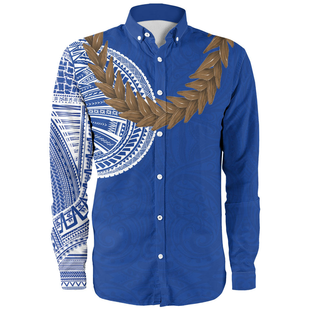 Samoa Long Sleeve Shirt Tattoo Roman Reigns With Ula Fala Style Brown