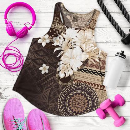 Samoa Women Tank Siapo Motif Print Fabric