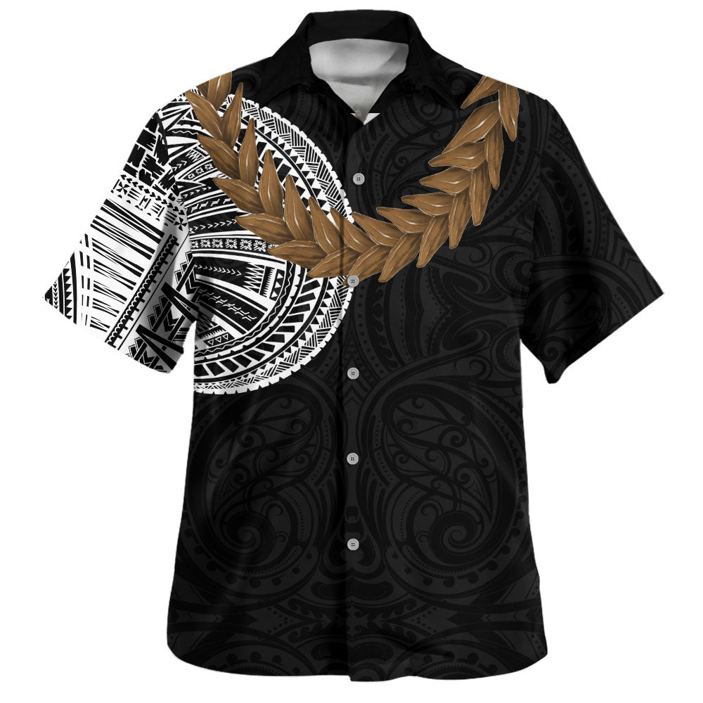Samoa Hawaiian Shirt Tattoo Roman Reigns With Ula Fala Style Brown