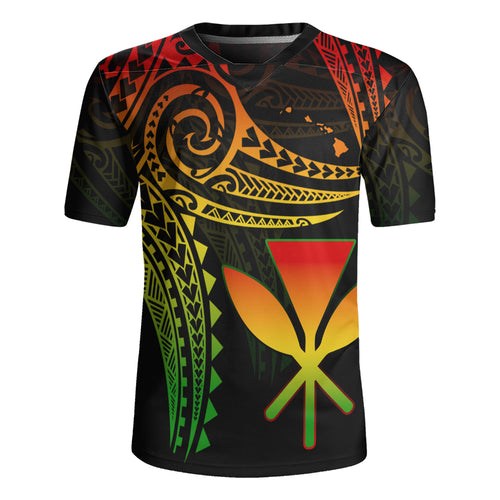 Hawaii Rugby Jersey Polynesian Flame Of Hawaii Style