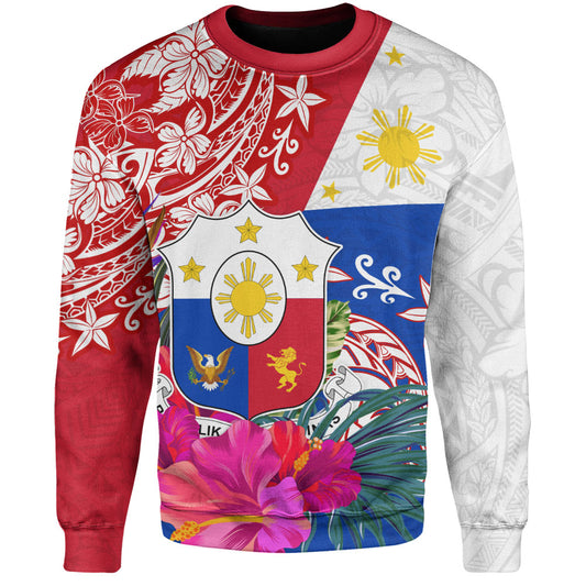 Philippines Filipinos Sweatshirt Flag Tribal Tropical Style
