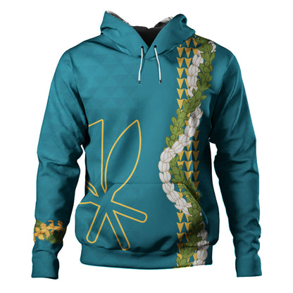 Hawaii Hoodie Kanaka Maoli Puakenikeni Maile Flower Lei