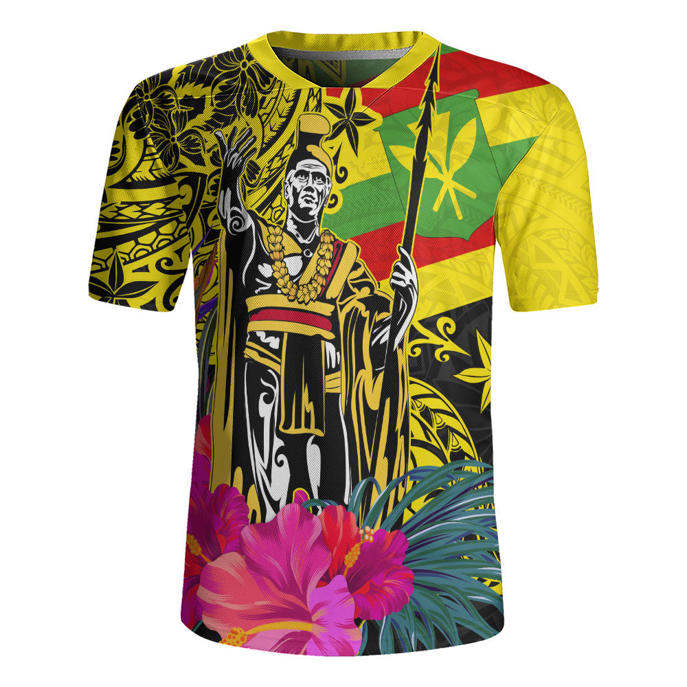 Hawaii Rugby Jersey Kanaka Maoli King Flag Tribal Tropical Style