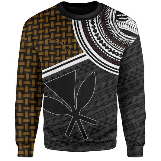 Hawaii Sweatshirt Kanaka Maoli Lauhala Pattern Tribal Polyneisan Vintage Style