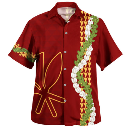 Hawaii Hawaiian Shirt Kanaka Maoli Puakenikeni Maile Flower Lei