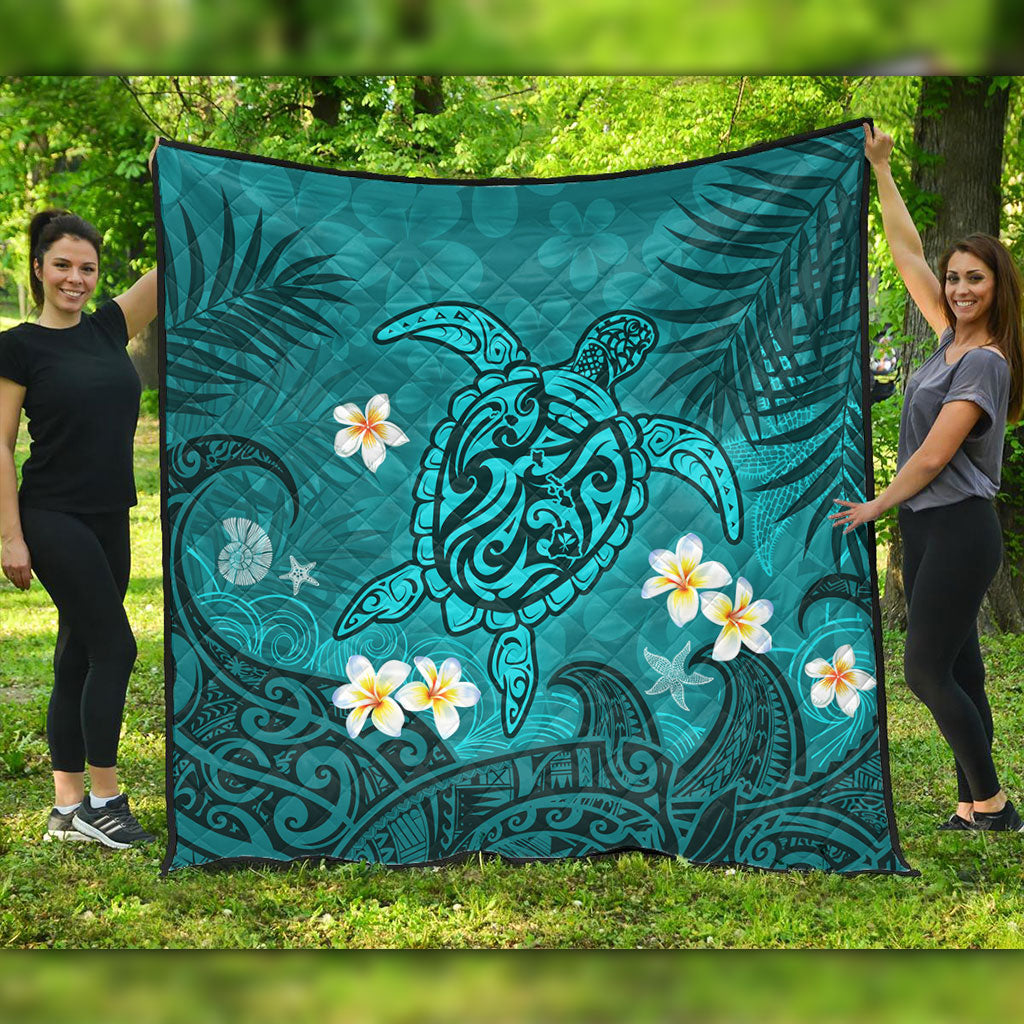 Hawaii Premium Quilt Hawaiian Sea Turtle & Floral Dreams