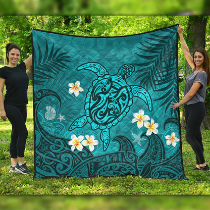 Hawaii Premium Quilt Hawaiian Sea Turtle & Floral Dreams