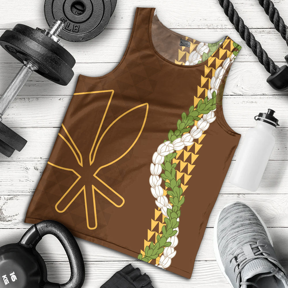 Hawaii Tank Top Kanaka Maoli Puakenikeni Maile Flower Lei