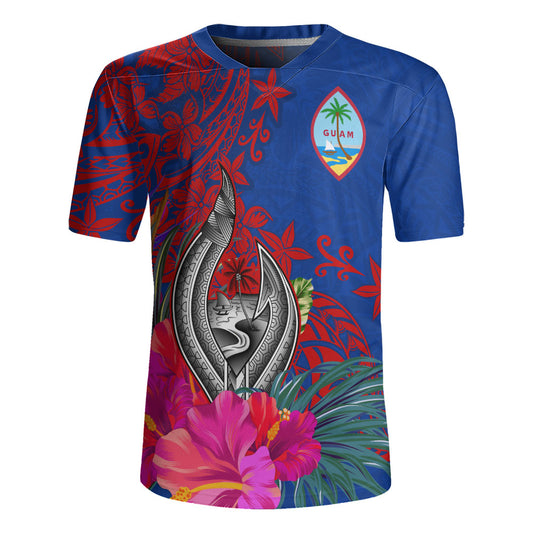 Guam Rugby Jersey Flag Tribal Tropical Style