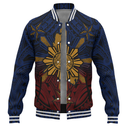 Philippines Filipinos Baseball Jacket Golden Sun Islands Tribal Style