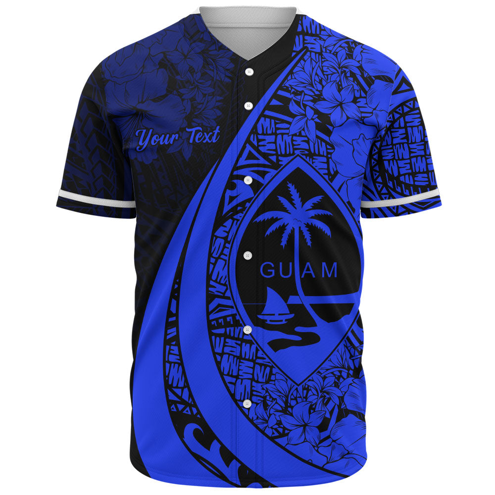 Guam Baseball Shirt Custom Hibiscus Flower Symbols Style