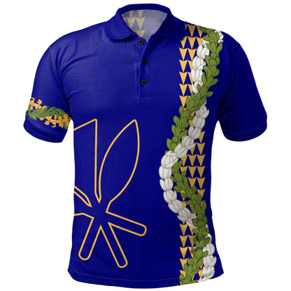 Hawaii Polo Shirt Kanaka Maoli Puakenikeni Maile Flower Lei