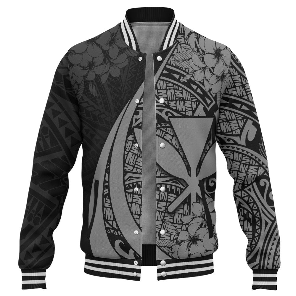 Hawaii Baseball Jacket National Plumeria Flower Symbols Style