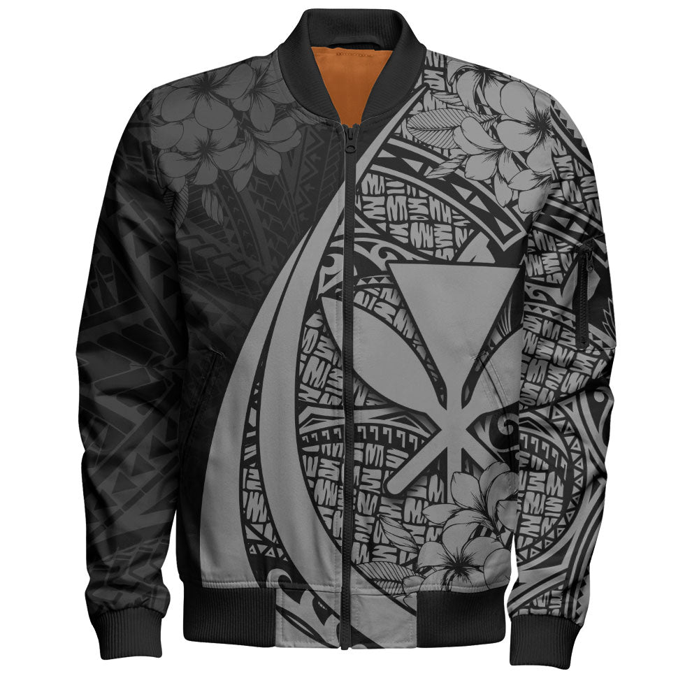 Hawaii Bomber Jacket National Plumeria Flower Symbols Style