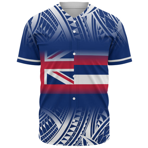 Hawaii Baseball Shirt Polynesian Tribal Aloha Hawaii Flag