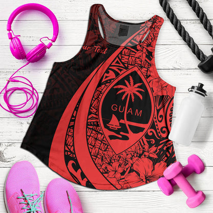 Guam Women Tank Custom Hibiscus Flower Symbols Style