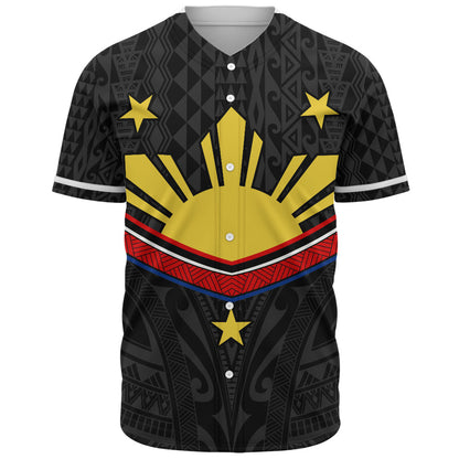 Philippines Filipinos Baseball Shirt Polynesian Inspired Tribal Tattoo