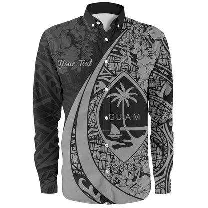 Guam Long Sleeve Shirt Custom Hibiscus Flower Symbols Style