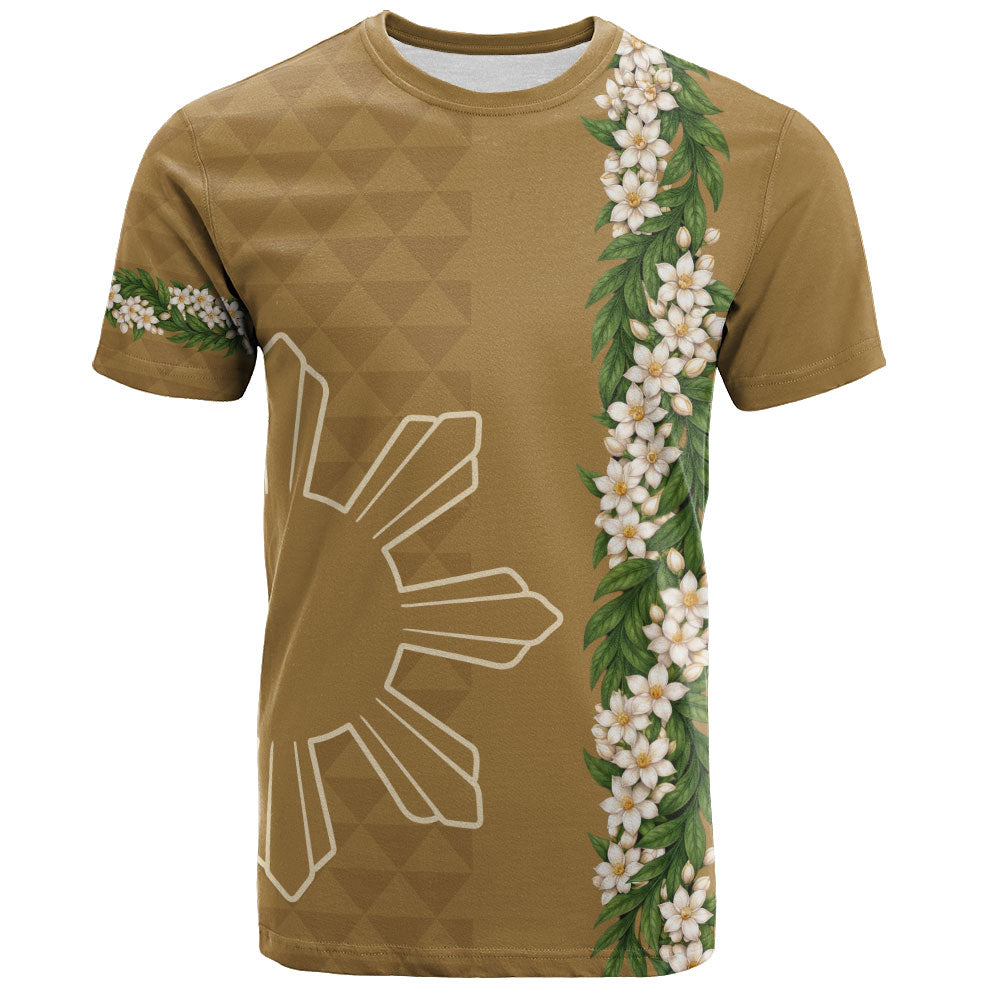 Philippines Filipinos T-Shirt Sampaguita Flower Sun Pattern Island Style