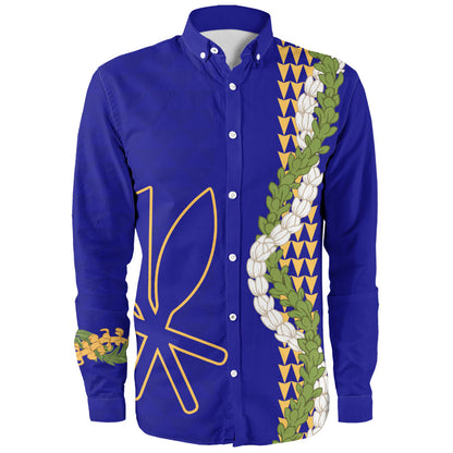 Hawaii Long Sleeve Shirt Kanaka Maoli Puakenikeni Maile Flower Lei