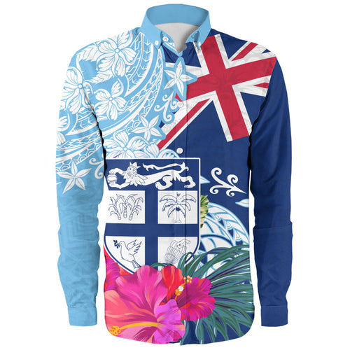 Fiji Long Sleeve Shirt Flag Tribal Tropical Style