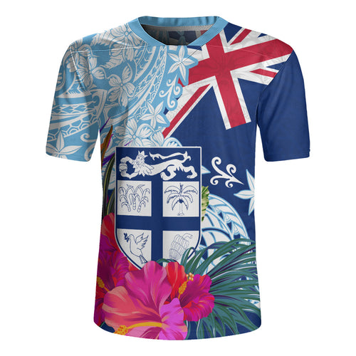 Fiji Rugby Jersey Flag Tribal Tropical Style